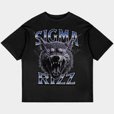 Sigma Rizz Oversized Black Tee